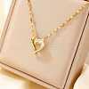Elegant Brass Pave Clear Cubic Zirconia Heart Pendant Necklaces for Girls SZ7102-3-1