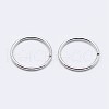 Rhodium Plated 925 Sterling Silver Open Jump Rings STER-F036-02P-0.6x4mm-2