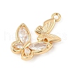 Brass Micro Pave Clear Cubic Zirconia Pendants KK-R219-33G-2