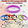 CREATCABIN 28Pcs 7 Colors Halloween Themed Silicon Cord Bracelets BJEW-CN0001-09-2
