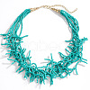 Boho Coral Shaped Glass Seed Beaded Cluster Necklaces FS-WGDCDA2-04-2