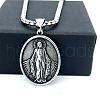 Retro Rock Punk Men's Greek Mythology Virgin Mary Stainless Steel Pendant Necklaces BU8497-4