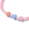 6Pcs 6 Colors Flower Acrylic Stretch Bracelets BJEW-JB10235-01-4