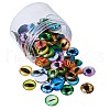 Eye Printed Glass Cabochons GGLA-BT0001-01-8