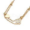 Ion Plating(IP) Clover & Heart Natural Shell Link Anklet for Women STAS-D454-05G-3