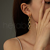 304 Stainless Steel Ring Dangle Stud Earrings LU8104-1-2