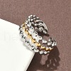 304 Stainless Steel Double Color Cuff Rings RJEW-S635-01GP-F-1