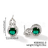 Geometric Hollow Design Brass Rhinestone Stud Earrings MB5666-3-1