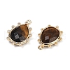 Natural Tiger Eye Faceted Pendants G-K347-06G-01-2