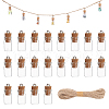 Glass Wishing Bottle Pendant Decorations PALLOY-PH01711-1