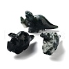 Natural Moss Agate Carved Healing Rhinoceros Figurines DJEW-P016-01D-1