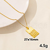 304 Stainless Steel Rectangle Pendant Necklaces SS2971-12-1