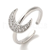 Rack Plating Brass Micro Pave Cubic Zirconia Cuff Rings RJEW-H228-09P-1
