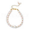 4Pcs 4 Colors Glass Pearl Round Beaded Multi-strand Bracelets BJEW-JB11918-3