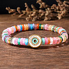Bohemian Style Natural Yellow Agate & Aquamarine Green Onyx Agate & Amethyst & Lapis Lazuli & Carnelian Beads Stretch Braclets UV9826-1