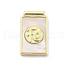 Rack Plating Brass Pave Shell Pendants KK-Q006-32G-01-1