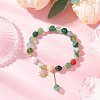 Natural Striped Agate Round Beaded Bracelets BJEW-JB11924-01-1
