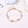 Alloy Round Polymer Clay Rhinestone Beaded Anklets WG711D4-01-3