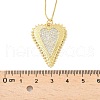 Brass Micro Pave Clear Cubic Zirconia Heart Pendant Necklaces for Women NJEW-D306-04G-B-3