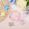 CHGCRAFT 12Pcs 6 Colors Food Grade Eco-Friendly Silicone Focal Beads SIL-CA0001-87-4
