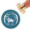 Brass Wax Seal Stamp with Handle AJEW-WH0184-0391-1