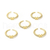 Clear Cubic Zirconia Initial Letter Open Cuff Ring RJEW-H120-09G-M-4