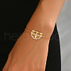 Brass Micro Pave Clear Cubic Zirconia Flower Link Bracelets NB2954-2