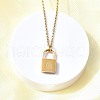 304 Stainless Steel Rolo Chain Pendant Necklaces NJEW-S444-01G-07-3