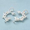 Rack Plating Brass Pave Clear Cubic Zirconia Connector Charms KK-K273-08S-2