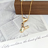 Brass Pave Colorful Cubic Zirconia Heart Initial Pendant Necklaces for Women WGF6021-02-1