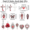 SUNNYCLUE 24Pcs 12 Styles Alloy Enamel Pendants ENAM-SC0005-62-2