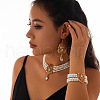 Teardrop Alloy & Glass Rhinestone Pendant Necklace & Stud Dangle Earring & Bracelet FS-WG89F11-01-1