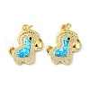 Brass Micro Pave Cubic Zirconia Pendants KK-A197-17G-1
