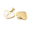 304 Stainless Steel Pave Natural White Shell Heart with Initial Slice Pendants STAS-R168-25G-F-2