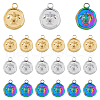 DICOSMETIC 18Pcs 3 Colors Ion Plating(IP) 304 Stainless Steel Pendants Sets STAS-DC0014-12-1