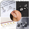 Beebeecraft 50Pcs 304 Stainless Steel Ear Nuts STAS-BBC0005-86A-6