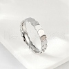 Flat Round 304 Stainless Steel Finger Rings RJEW-V001-01P-1