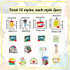 SUNNYCLUE 30Pcs 15 Styles Teachers' Day Theme Printed Transparent Acrylic Pendants TACR-SC0001-41-2