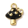 Brass Micro Pave Clear Cubic Zirconia Enamel Pendants KK-I276-26G-2