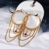 Brass Micro Pave Clear Cubic Zirconia Hoop Earrings EJEW-R014-15G-3