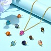 40Pcs 8 Colors Dyed Natural Dragon Veins Agate Nuggets Connector Charms PALLOY-CJ00042-6