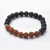 Natural Lava Rock Stretch Bracelets BJEW-K142-E-1