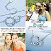 Occidental Style Brass Crystal Rhinestone Twisted Two Rings Heart Necklaces for Women WG6907A-01-3