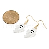 Halloween Theme Ghost Handmade Glass Seed Beaded Dangle Earrings EJEW-MZ00478-4