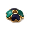 4-Petal Alloy Enamel Bead Caps FIND-G029-06G-03-3
