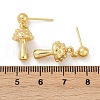 Mushroom Brass Dangle Stud Earrings EJEW-F895-12G-5