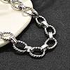304 Stainless Steel Twisted Oval Link Chain Necklaces NJEW-R023-13P-3