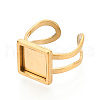 304 Stainless Steel Open Cuff Ring Components STAS-S080-041H-G-3