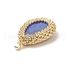 Natural Lapis Lazuli Pendants with Japanese Seed Wrapped PALLOY-MZ00101-02-3