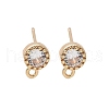 Brass Clear Cubic Zirconia Stud Earrings Finding for Women KK-A244-10A-G-1
